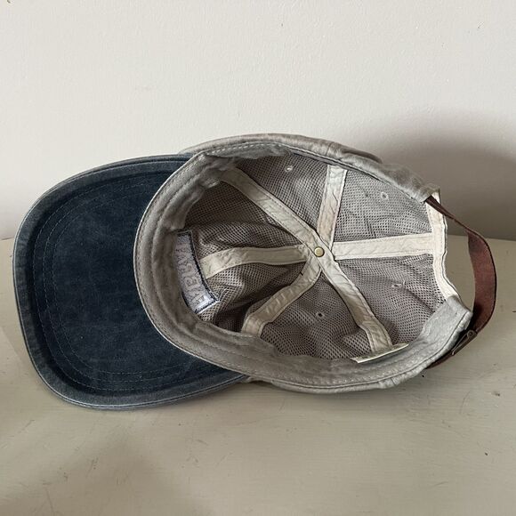 1990s Vintage Mens Gray Fabral Baseball Hat Cap Leather Back Strap - Adams OSFA - Picture 5 of 8